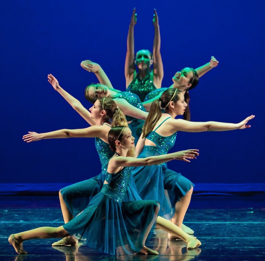  Revue dancers performing on stage